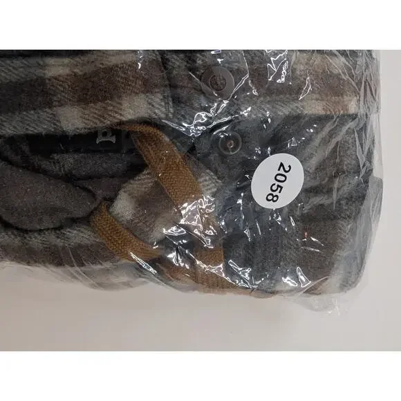 Prana Bolster Wool Blend Flannel Hooded Jacket Mens Medium Gray Plaid - Picture 11 of 11